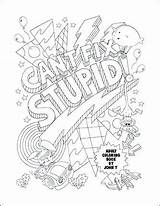 Coloring Pages Adult Printable Swear Word Stupid Adults Words Book Cover Fix Insane Inappropriate Color Print Grown Getcolorings Getdrawings Latest sketch template