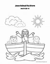 Jesus Storm Calms Bible Crafts Preschool Kids Choose Board Children sketch template