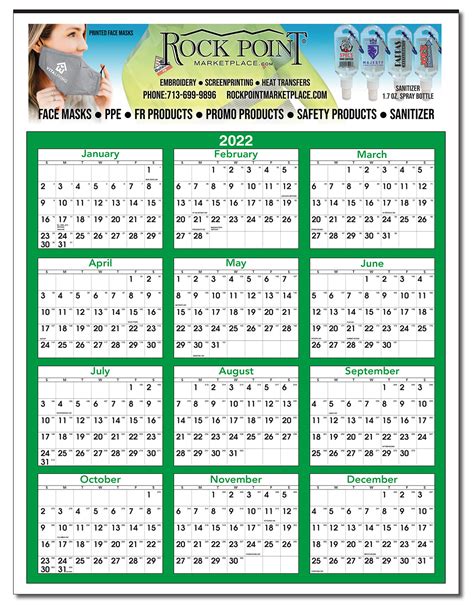 huge economical full color year   glance calendar calendar company