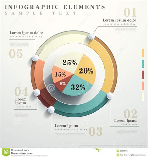 photo  flat design vector abstract pie chart infographic elements