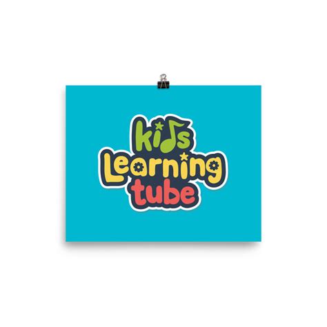 kids learning tube logo poster teal