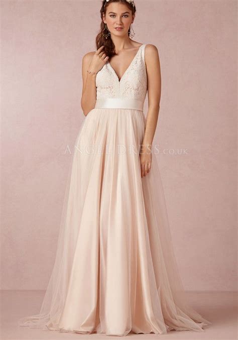 floor length sleeveless tulle lace    neck natural waist wedding dress tulle skirt