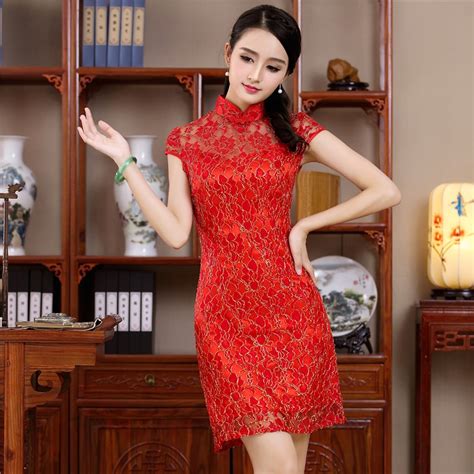 buy red lace chinese traditional style