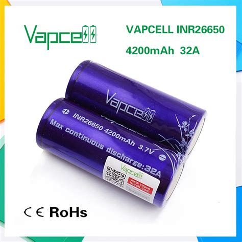 huge capacity vapcell  battery mah mah  rechargeable battery li ion