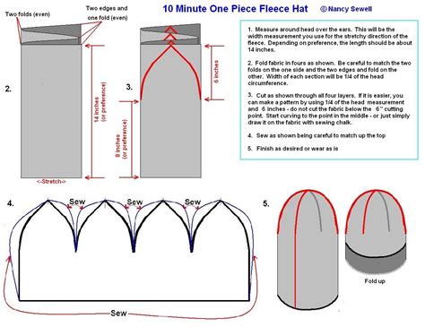 printable fleece hat pattern  adults  printable templates
