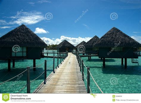 Overwater Bungalow At Tahiti Stock Image Image Of Resort