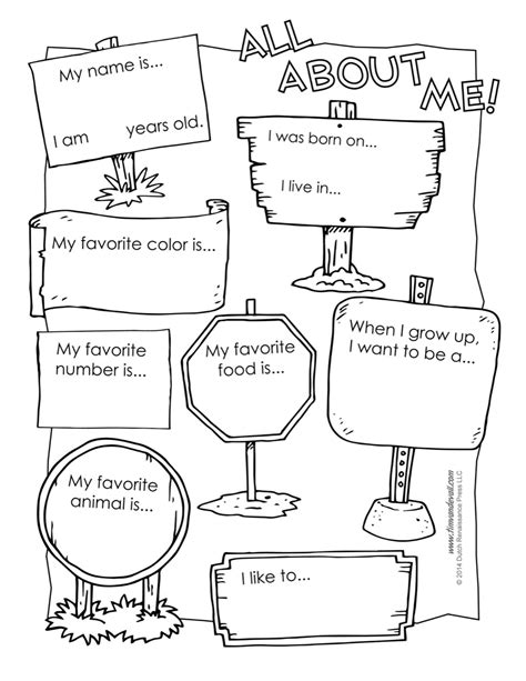 all about me worksheet tim s printables