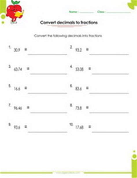 fractions  decimals worksheet     graders