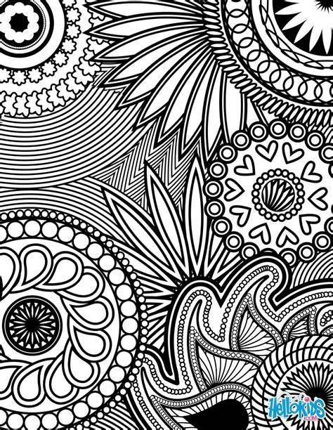 paisley hearts  flowers anti stress coloring design coloring pages