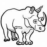 Rhino Rhinoceros Badak Gambar Putih Nashorn Pluspng Hewan Mammals Vectors Awan Tetesan Pinclipart Clipground Gergedan sketch template