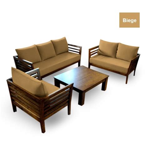 buy wooden sofa set  seater coffee table