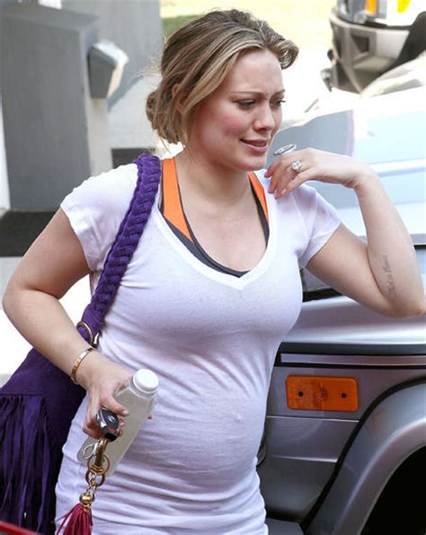 hilary duff has gone from pregnant to very pregnant then ok magazine