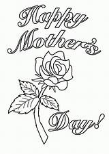Coloring Pages Happy Mother Mothers Printable Greeting Card sketch template