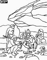 Kleurplaat Kleurplaten Prehistorie Mannen Groep Stenen Prehistoria Vrouw Neanderthaler Overhangende Bescherming Rots Individuen Realiseren Geschiedenis Visitar Prehistoricos Tekeningen sketch template
