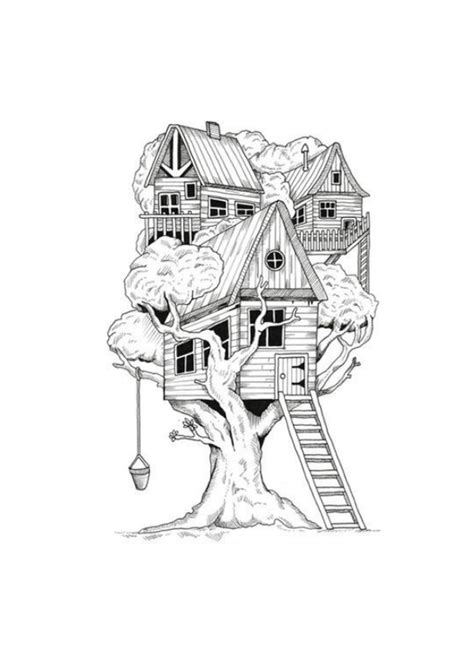 tree house coloring page  printable coloring pages  kids