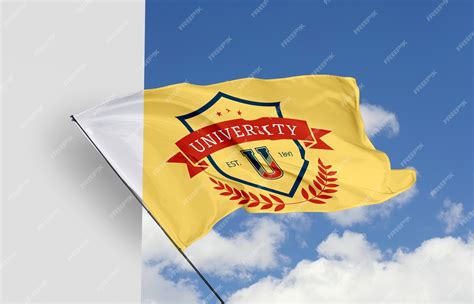 premium psd university flag concept mock