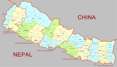 Nepal Political Map Political Map Of Nepal Nepal Mapv