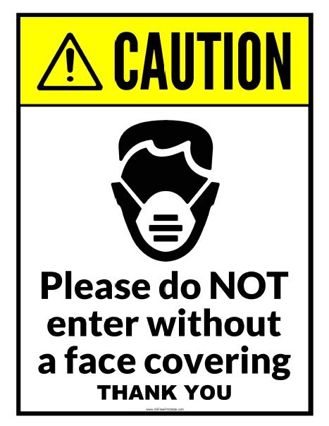 enter  face covering sign  printable