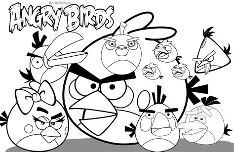 dibujos de angry birds  colorear  kids page