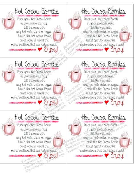 cocoa bomb instructions printable