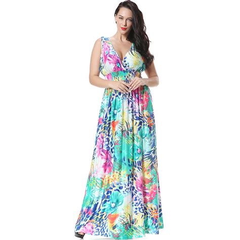 buy floral print summer dress big size xl 7xl