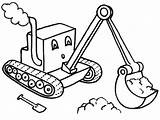 Digger Coloring Tractor Little Cartoon Pages Drawing Excavator Color Print Printable Getdrawings Getcolorings sketch template