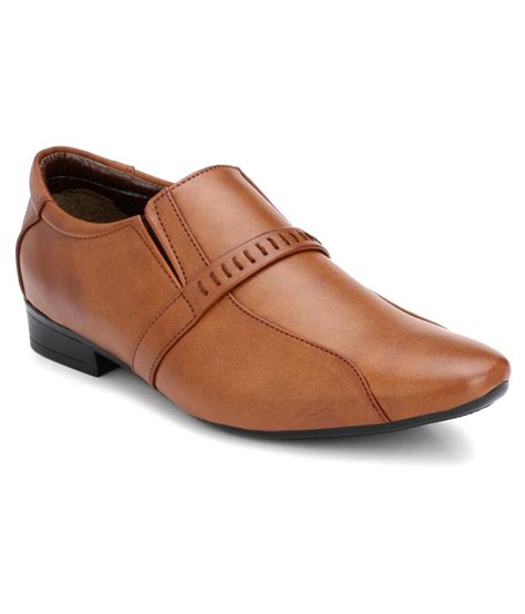 Andrew Scott Slip On Artificial Leather Tan Formal Shoes Price In India