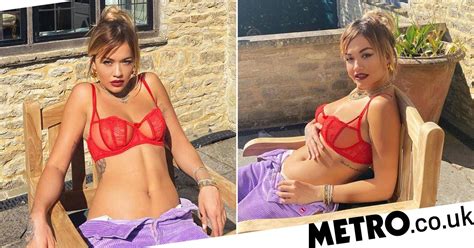 Rita Ora Soaks Up The Sun In Lacy Bra And Trousers Metro News