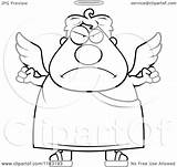 Angel Mad Clipart Cartoon Shrugging Outlined Coloring Vector Cory Thoman Royalty sketch template