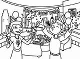 Year Coloring Pages Kids Happy Celebration Drawing Party Colouring January Eve Colour Sheets Drawings Scene Print Special Getdrawings Paintingvalley Seasonal sketch template