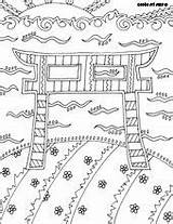 Shinto Pages Coloring Board Symbols Sacred Symbolizes Torri Entrance Gate Colouring Choose Religious sketch template