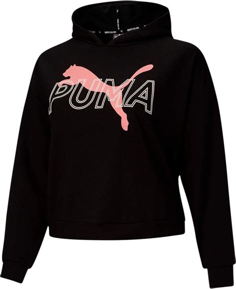 puma womens modern sports  hoodie size xxx large color puma blacksalmon rose amazon