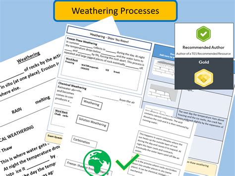 main processes  weathering teaching resources