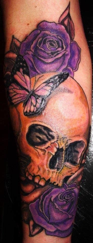 skull  butterfly tattoo rose tattoos purple rose tattoos tattoos