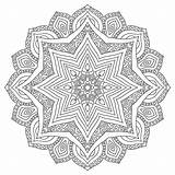 Etnische Kleuring Symmetrisch Patroon Rond Mandala sketch template