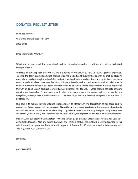 sample sponsorship request letter   profit organization
