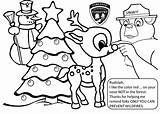 Rudolph Wilma Smokey Coloringhome Kidsfree Colorine sketch template