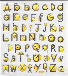 silver alphabet letters stickers  yellow smiley faces ebay