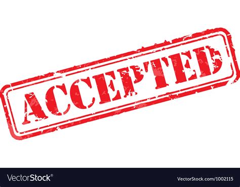 accepted rubber stamp royalty  vector image