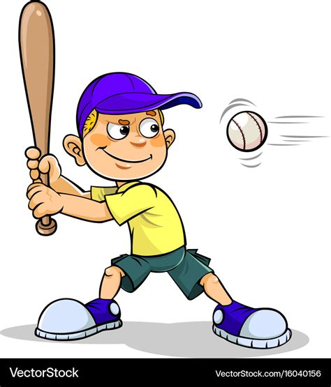 boy playing baseball royalty  vector image