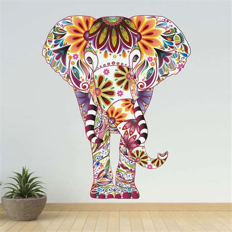 large elephant wall sticker colorful elephant wall decal