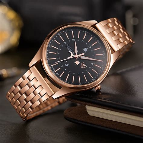 yazole rose gold  men top brand luxury golden wrist watches  men male clock quartz
