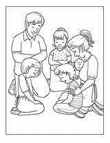 Coloring Pages Praying Prayer People Family Lds Print Kids Families Color Drawing School Getcolorings Sheets Printable sketch template
