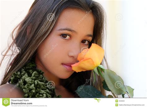 asian girl with a rose stock image image of girls lifestyle 434553