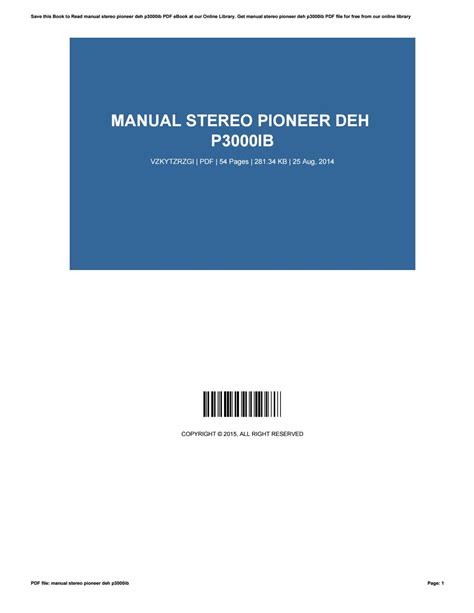 manual stereo pioneer deh pib  joyceregister issuu