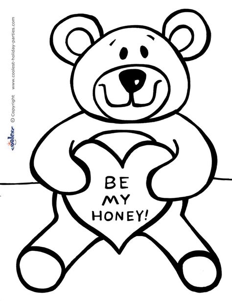 printable loveable teddy bear valentines coloring pages