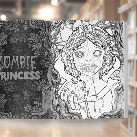 zombie princess coloring book creepy princess coloring page etsy