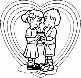 Coloring Pages Couple Romantic Valentine sketch template
