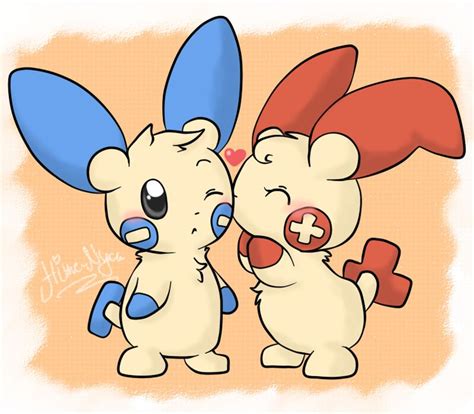 plusle and minun by hime nyan on deviantart cute pokemon cute