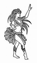 Hula Hawaiian Carnival Hawaii Girls Ethnic Dances Moana Tiki Svg sketch template